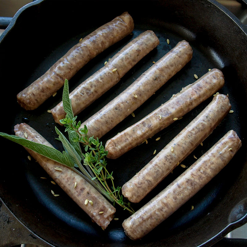 breakfast sausage in pan