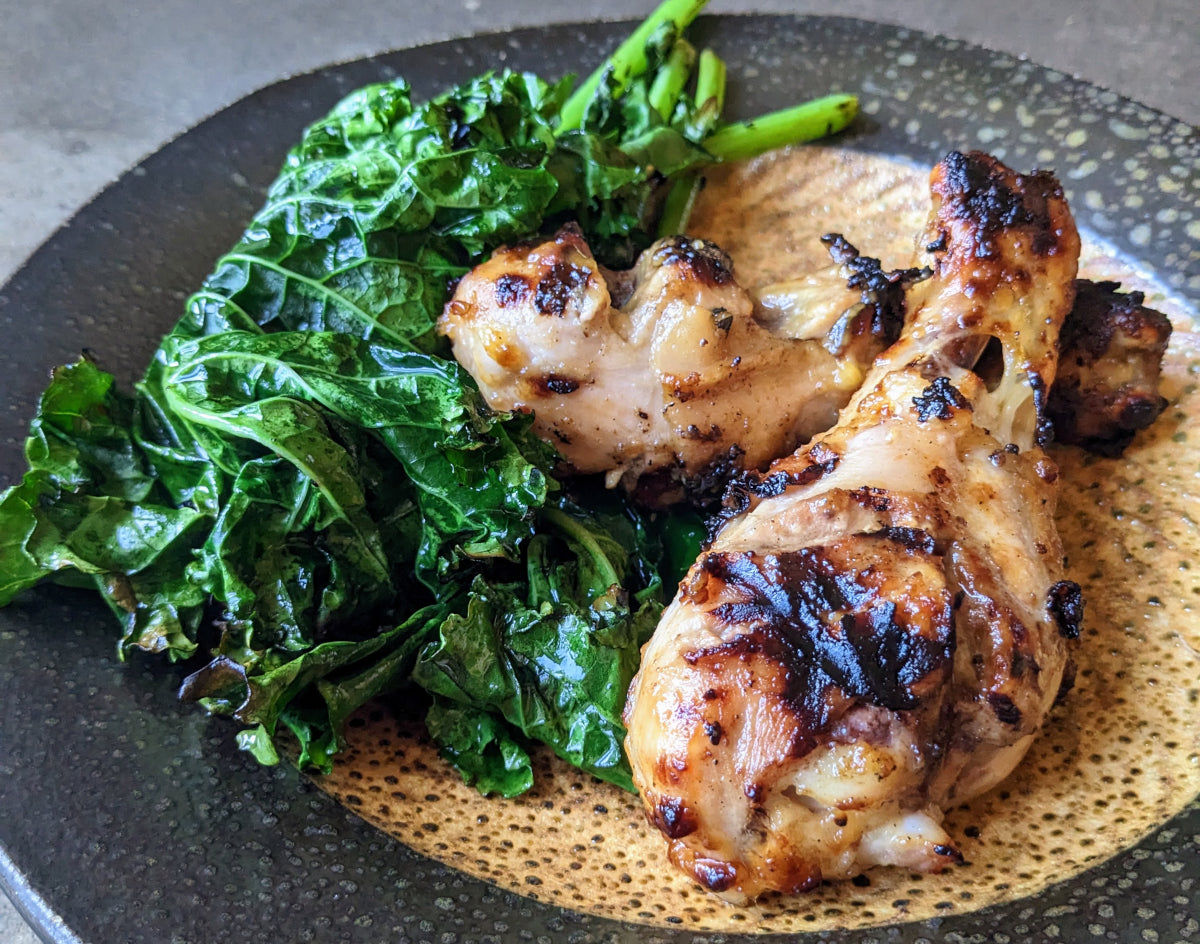Grilled Drumsticks with Miso-Honey Sauce