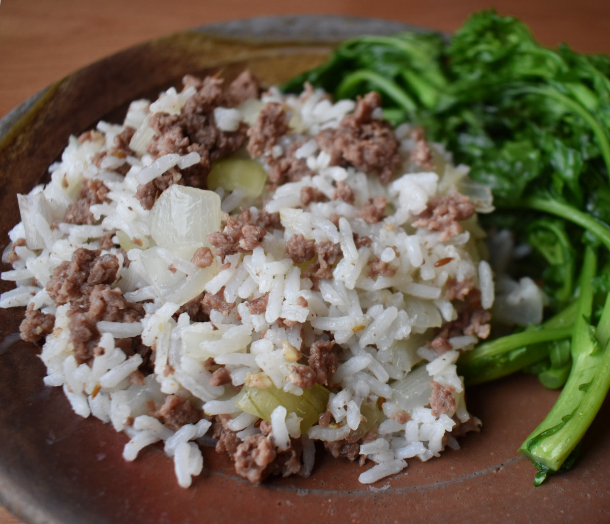 A simple and delicious lamb and rice medley.