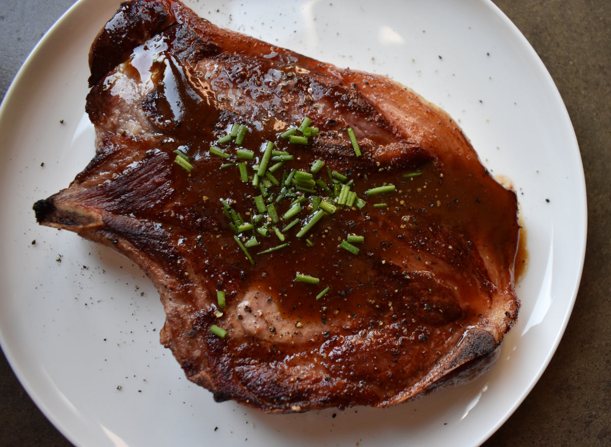 Pork Shoulder Steak with Honey-Mustard Pan Sauce