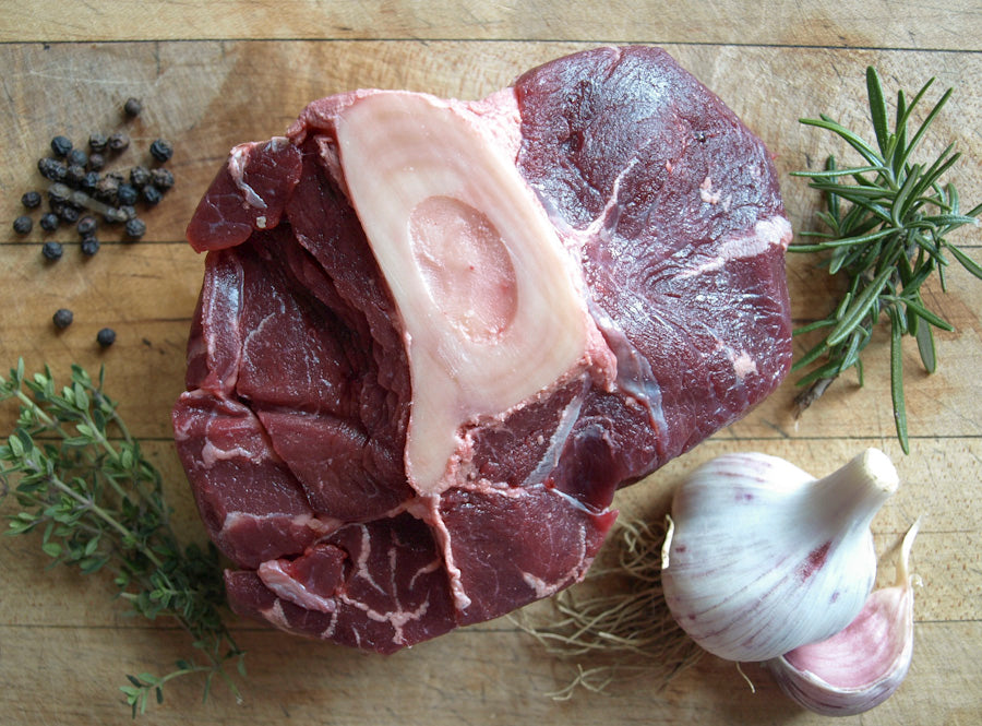 8.55 pounds grass fed beef shanks (2-3 packs, 2.85-4.3 pounds each)